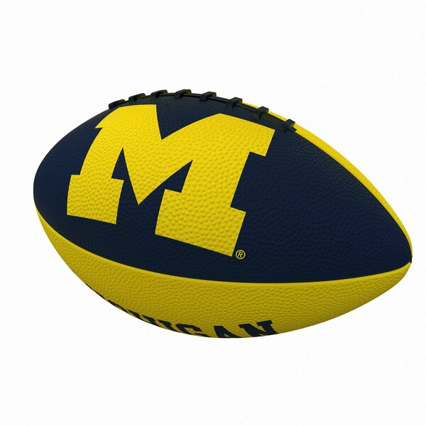 Logo Brands Michigan Pinwheel Logo Junior Size Rubber Football 171-93JR-2